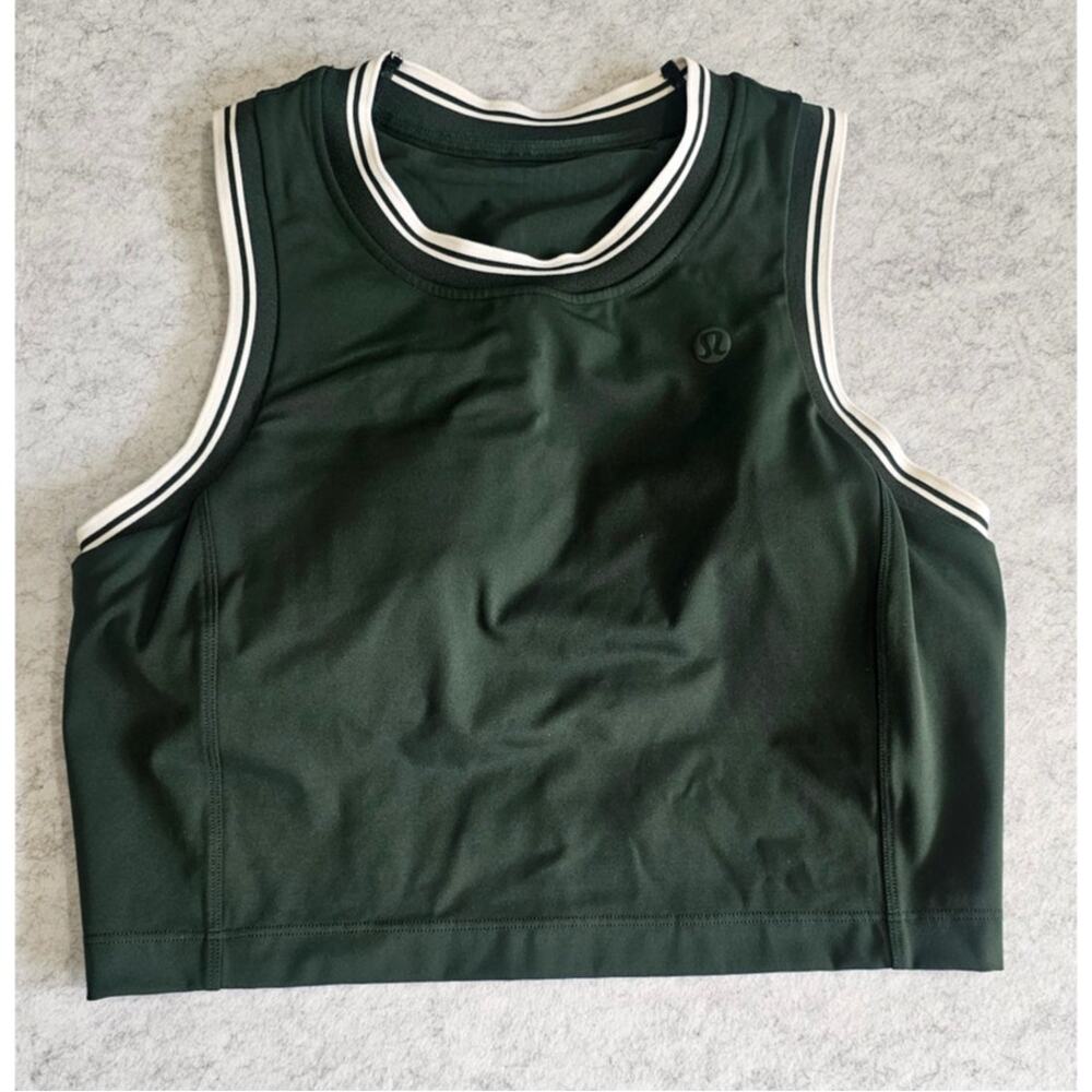 Lululemon Varsity Scoop-Neck Cropped Tennis Tank Legacy Green Size 12